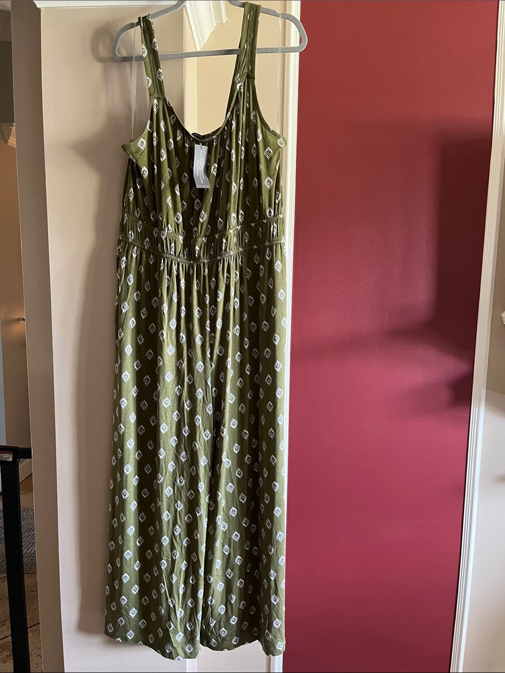 Olive Green Printed Jumpsuit
